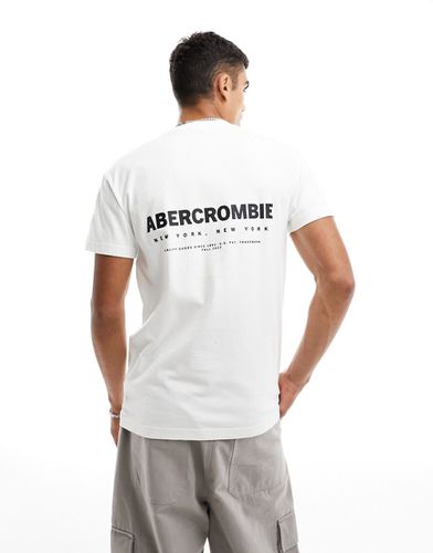 T-shirt oversize bianca con logo al centro davanti e sul retro - Abercrombie & Fitch - Modalova