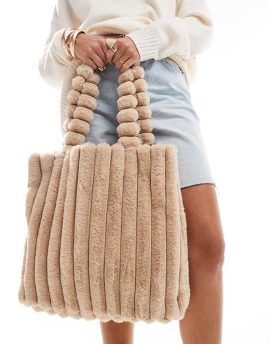 Borsa shopping beige in pelliccia sintetica - Accessorize - Modalova