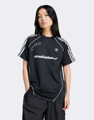 T-shirt nera in jersey a maniche corte - adidas Originals - Modalova