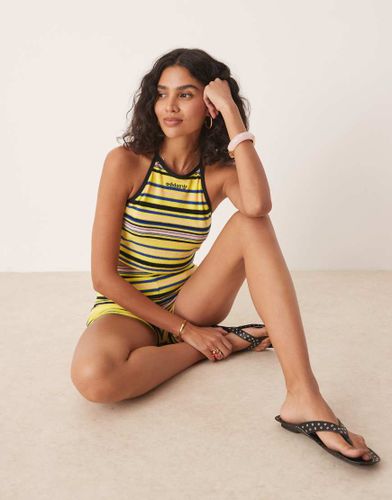 Top dos nu en tissu éponge rayé - Adidas Originals - Modalova