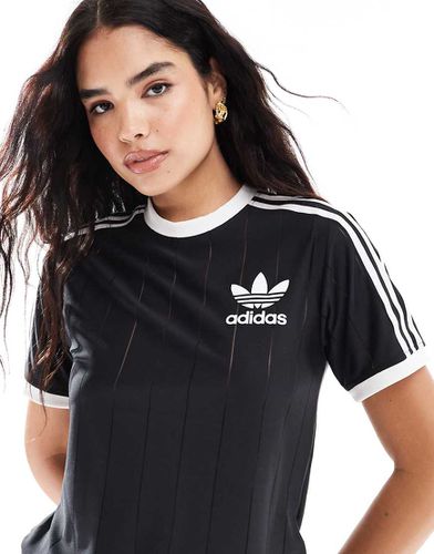 Adicolor - T-shirt nera gessata con 3 strisce - adidas Originals - Modalova