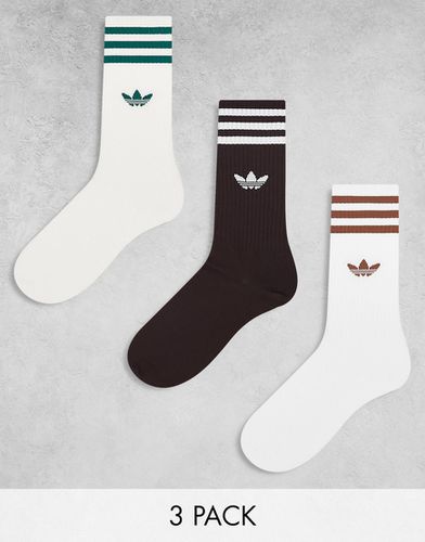 Confezione da 3 paia di calzini corti bianchi e marrone sfumato - adidas Originals - Modalova