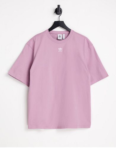 Essentials - T-shirt color malva con logo centrale - adidas Originals - Modalova