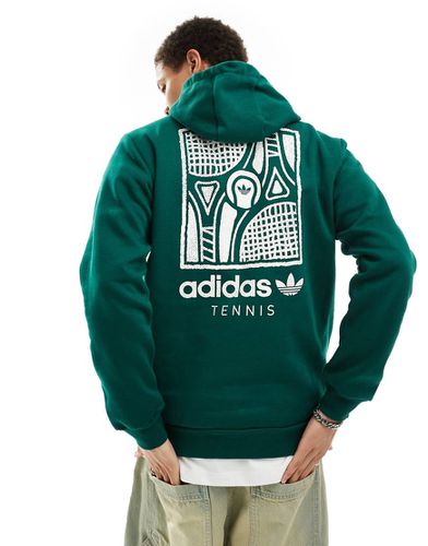 Felpa con cappuccio e stampa a tema tennis sul retro - adidas Originals - Modalova