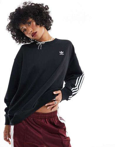 Felpa oversize con 3 strisce nera - adidas Originals - Modalova