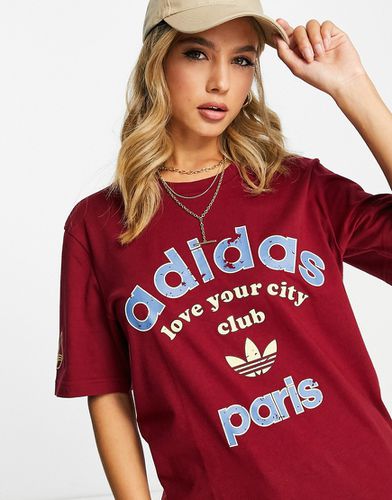 Paris - T-shirt con logo rosso - adidas Originals - Modalova