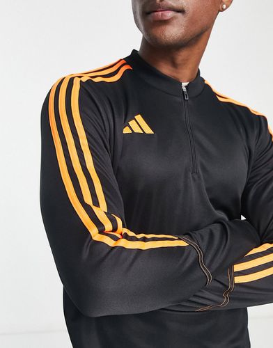 Adidas Football - Tiro 23 - Felpa nera e arancione con zip corta - adidas performance - Modalova