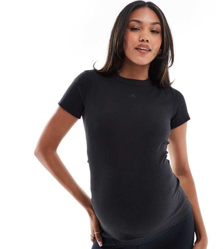 Maternity - T-shirt nera a coste - adidas performance - Modalova