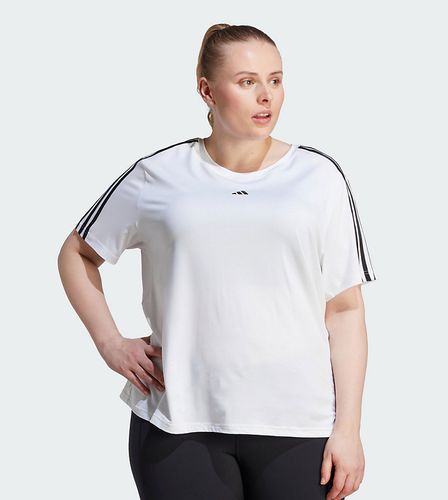 Plus - AEROREADY Train Essentials - T-shirt bianca con 3 strisce - adidas performance - Modalova
