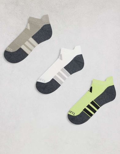 Adidas Running - Comfort - Lot de 3 paires de socquettes - Beige, citron vert, blanc - Adidas Performance - Modalova