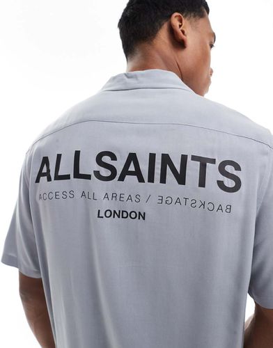 Access Underground - Camicia a maniche corte grigia - AllSaints - Modalova