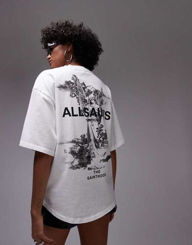 Guardian Amelie - T-shirt oversize bianca con stampa sul retro - AllSaints - Modalova