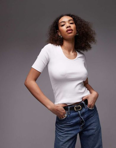 T-shirt en jersey côtelé à encolure dégagée - Arket - Modalova