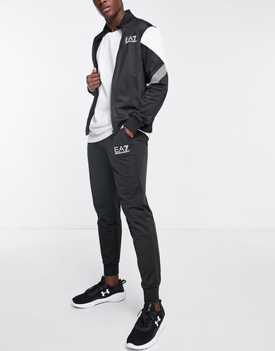 Armani - - Tuta sportiva nera con giacca con collo a imbuto e zip e joggers - EA7 - Modalova
