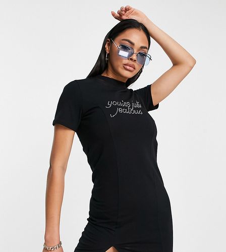 Vestito T-shirt con stampa grafica applicata a caldo con scritta "You're just jealous" - AsYou - Modalova