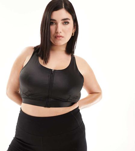 Curve - Reggiseno sportivo lucido a supporto elevato con fascette regolabili sul retro - ASOS - Modalova