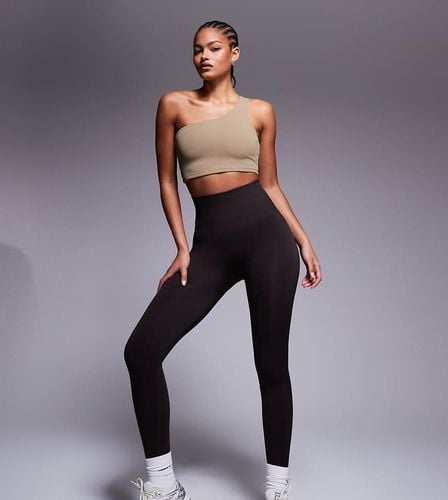 Tall - Leggings da palestra senza cuciture a vita alta con fascia ampia color cacao - ASOS - Modalova