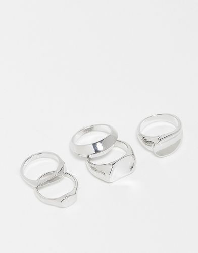 Confezione da 5 anelli misti color - ASOS DESIGN - Modalova