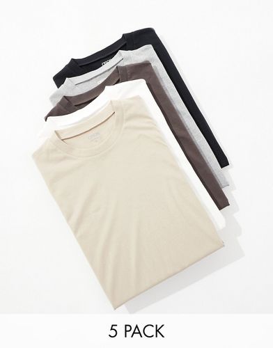 Confezione da 5 T-Shirt girocollo - ASOS DESIGN - Modalova