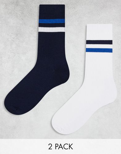 Confezione da 2 paia di calzini con righe colorate - ASOS DESIGN - Modalova
