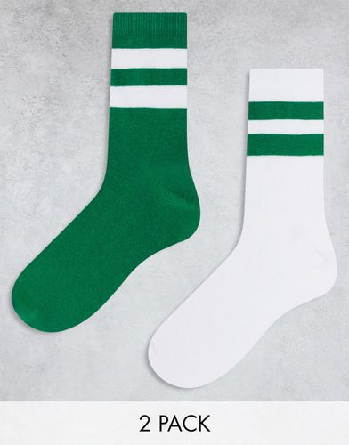 Confezione da 2 paia di calzini sportivi vivace con righe - ASOS DESIGN - Modalova