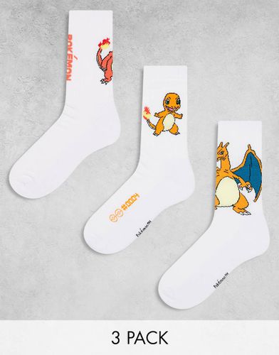 Confezione da 3 calze dei Pokémon con stampa di Charmander - ASOS DESIGN - Modalova