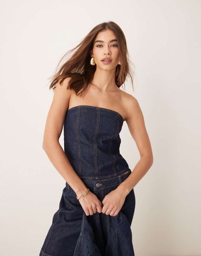 Corsetto in denim indaco - ASOS DESIGN - Modalova