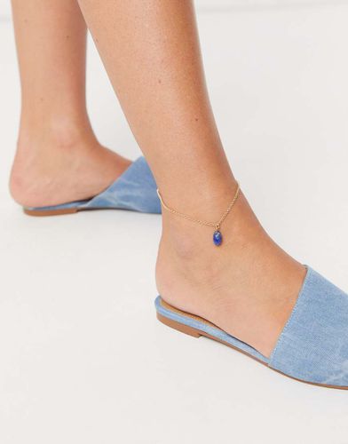 Cavigliera con lapislazzulo blu - ASOS DESIGN - Modalova