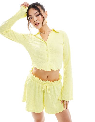 Camicia testurizzata limone con maniche svasate in coordinato - ASOS DESIGN - Modalova