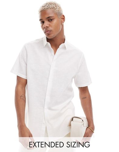 Camicia elegante vestibilità classica in misto lino bianca - ASOS DESIGN - Modalova