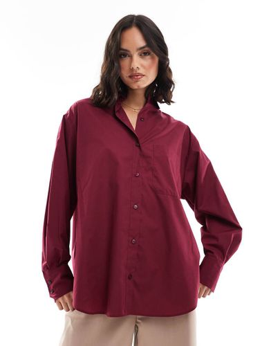 Camicia oversize bordeaux - ASOS DESIGN - Modalova