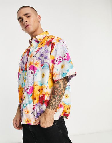 Camicia oversize squadrata con stampa floreale fotografica - ASOS DESIGN - Modalova