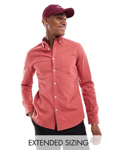 Camicia Oxford slim fit rossa - ASOS DESIGN - Modalova