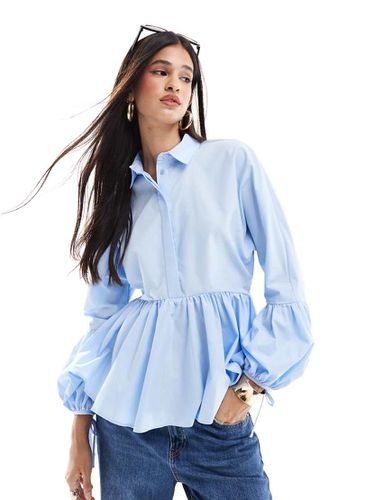 Camicia peplo con vita scesa chiaro - ASOS DESIGN - Modalova