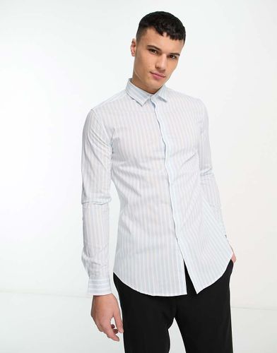 Camicia slim blu a righe - ASOS DESIGN - Modalova