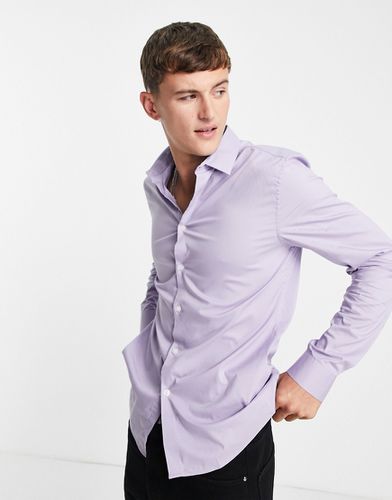 Camicia slim elasticizzata, colore lilla - ASOS DESIGN - Modalova