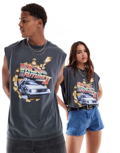 Canotta unisex oversize slavato con grafica "Back To The Future" - ASOS DESIGN - Modalova