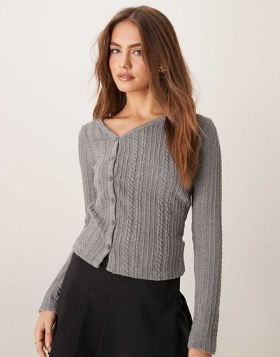 Cardigan a trecce con abbottonatura asimmetrica - ASOS DESIGN - Modalova