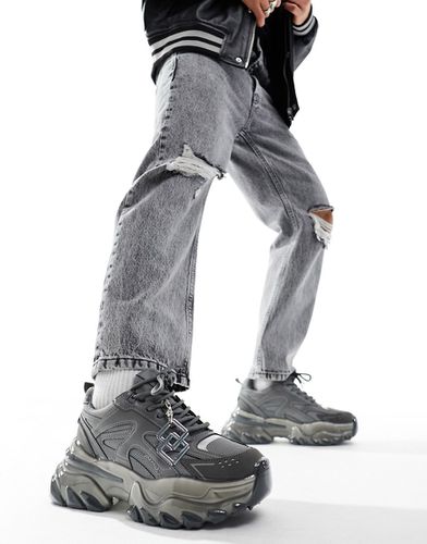 Chunky sneakers grigie con suola lucida - ASOS DESIGN - Modalova