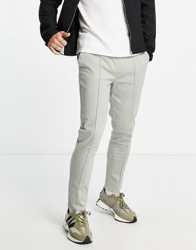 Chino skinny con pinces e vita elasticizzata grigi - ASOS DESIGN - Modalova