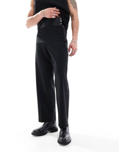 Cummerbund - Pantaloni da abito stile smoking ampi neri - ASOS DESIGN - Modalova