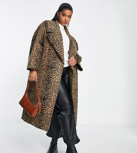 ASOS DESIGN Curve - Cappotto elegante con stampa animalier - ASOS Curve - Modalova