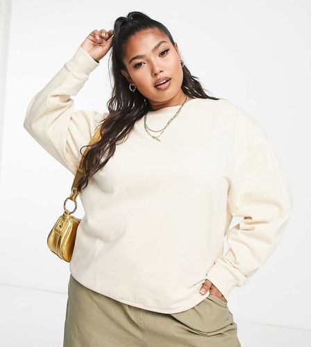 ASOS DESIGN Curve - Felpa oversize color crema - ASOS Curve - Modalova