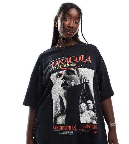 ASOS DESIGN Curve - Halloween - T-shirt oversize nera con stampa "Dracula" su licenza - ASOS Curve - Modalova