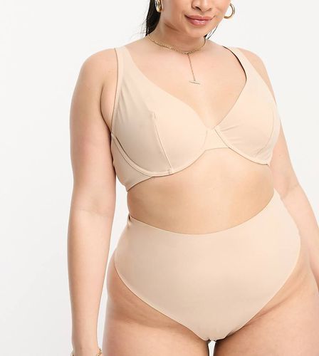 ASOS DESIGN Curve - Marina - Perizoma effetto levigante a vita alta beige - ASOS Curve - Modalova