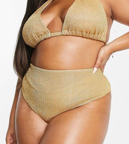 Curve - Mix and Match - Slip bikini glitterato a vita alta - ASOS DESIGN - Modalova