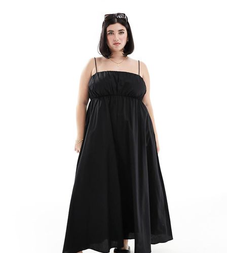 ASOS DESIGN Curve - Prendisole lungo con bustino arricciato e spalline regolabili - ASOS Curve - Modalova