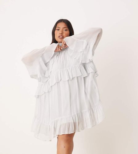 ASOS DESIGN Curve - Robe courte à volants et encolure montante - Asos Curve - Modalova