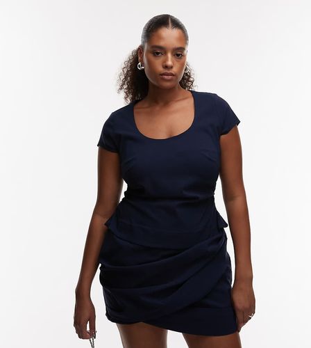 ASOS DESIGN Curve - Robe courte à jupe portefeuille et mancherons - Asos Curve - Modalova