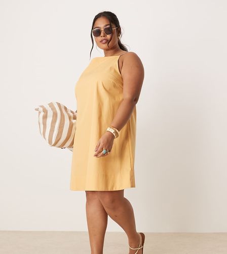 ASOS DESIGN Curve - Robe courte ample à encolure bateau - Sable doré - Asos Curve - Modalova